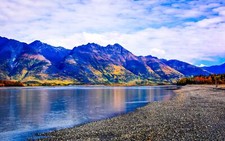 Landscape alaska mountains river fall nordic s outdoors Custom Gaming Mat Desk picture