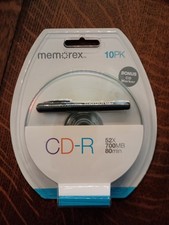 Memorex 10 Pack Beach CD-R 52X 700MB 80min Recordable CD-R SEALED w/ CD Marker picture