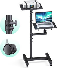 Projector Stand Tripod: 2 Shelves Mobile Laptop Cart Adjustable Height 45 to 64 picture