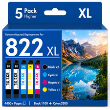 Replacement 822xl-5PK Workforce Pro WF-4830 WF-4834 WF-4833  picture