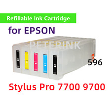 5 Empty Refillable Ink Cartridge kit T596 596 for Stylus Pro 7700 9700 Printer picture