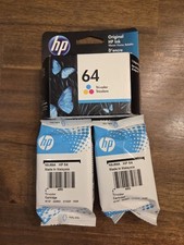 Lot Of 3 Sealed HP 64 Ink Cartridge N9J89A Tri-Color Sealed - June 2022 picture