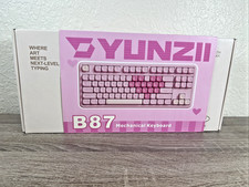 YUNZII B87 Wireless RGB Mechanical Keyboard Pink Bluetooth Gaming Milk V2 picture