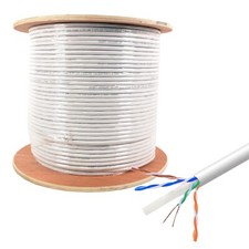 Cat6A UTP 1000ft Bulk Ethernet Network Cable 10G 23AWG Solid Wire Riser White picture