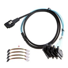 Internal Mini SAS Cable 36Pin SFF-8087 to SFF-8482 Hard Disk Power x4 SAS 29pin picture