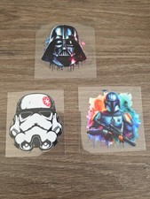 Star Wars Raised Full Color UV DTF Sticker Decals 3pc Set picture