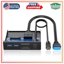 GRAUGEAR 3.5 Inch Internal USB C Hub SD Card Reader 20Gbps G-MP01CR Front Panel picture