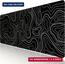 Black Topographic Large Gaming Mouse Pad Extended XXL(900 * 400 * 3MM) Mouse Mat picture