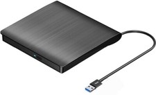 External CD DVD Drive Player, USB 3.0 Portable CD DVD-RW Disk Drive Black NEW picture