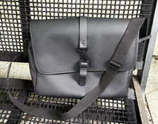 RAINS Black Water-Resistant Shoulder/Messenger Bag for 13in Laptop, Polyurethane picture