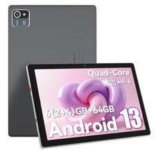 NEW Grey Tablet 10 Inch Android 13 6+64GB Quad Core 1280×800 HD+IPS Screen picture