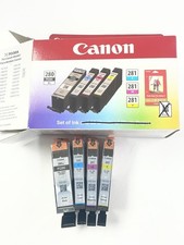 Canon 280XL Black & 281 Cyan Magenta Yellow Ink Combo Pack OPEN BOX READ picture