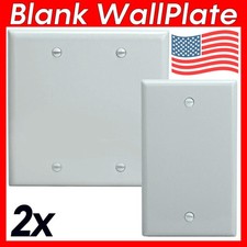 Blank Wall Plate Cover 1 2 Gang White Faceplate No Device Outlet Wallplates 2PCS picture