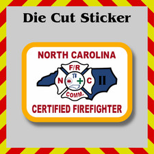 North Carolina Certified Firefighter Sticker, Vinyl Printed Fire Rescue Decal picture