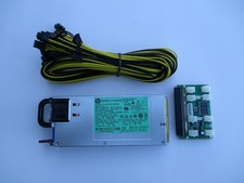 1200 Watt 94% Platinum 110-240V GPU Mining Rig Power Supply Kit X6B picture