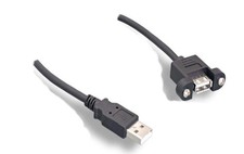 10FT 3M USB 2.0 Panel Mount Cable Single Port Bulkhead Cable Male-Female picture