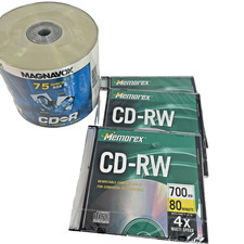 Magnavox CD-R 75 Pack + Memorex CD-RW Blank Discs Media Storage Bundle picture