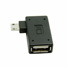 Xiwai 90 D Left Angled Micro USB 2.0 OTG Host Adapter with USB Power for Samsung picture