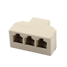 3 Way Telephone Splitter RJ11 1 to 3 Female Phone Jack Adapter Connector 1 Pack picture
