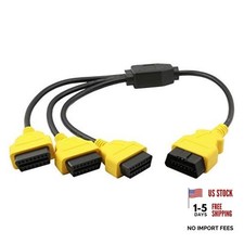 1.6ft/50cm OBD2 Splitter Cable,3 Way OBD-II Extension Cable,Full 16 Pin Yellow picture
