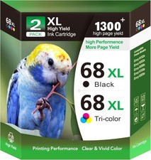 68XL Ink Cartridge 2-Pack, High Yield Black and Color Replacement for 68 Series picture