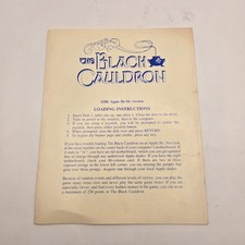 The Black Cauldron Apple II 1986 Sierra Disney Loading Instructions Manual ONLY picture