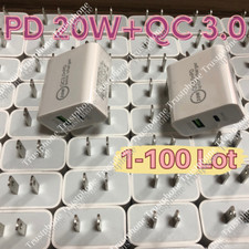 Lot 20W PD QC Fast Charger USB C Power Adapter Block For iPhone 15 14 13 12 11 8 picture