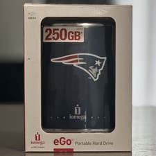 Iomega eGo 250 GB Portable External Hard Drive USB 2.0 Blue NFL Patriot - New picture