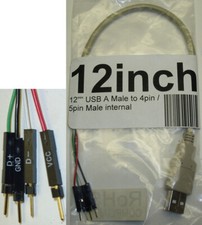 12inch USB2.0 Type A Male EXTERNAL to 4/5pi​n INTERNAL Male Header adapter Cable picture