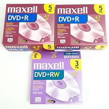 9-Maxell DVD+R 120Minute 4.7 GB Discs+1-Maxell DVD+RW 120 Minute 4.7GB Discs NEW picture