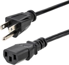 Startech 3ft (1m) Computer Power Cord, NEMA 5-15P to C13, 10A 125V, 18AWG, Black picture