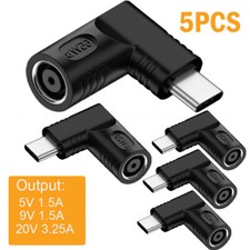 5Pcs 7.4mm Laptop Charger Converter USB Type C Power Charging Cable Adapter 65W picture