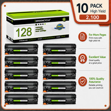 GREENCYCLE 10PK CRG128 Toner Cartridge Fits for Canon ImageClass D530 L100 D550 picture