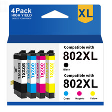 4P 802XL Ink Cartridge For Epson WorkForce Pro WF-4720 WF-4730 WF-4734 WF-4740 picture