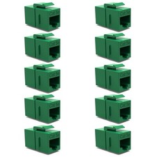 10x Cat5E RJ45 Network Ethernet Keystone Jack Coupler Cable Joiner Snap In Green picture