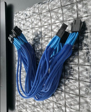 Lof of 4 gpu extender power cord 6 pin to 8 pin pcie, custom blue picture