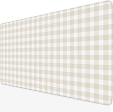 Beige Checkered Gingham Desk Mat Pad XXL Large Mouse Pad picture