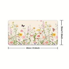 Floral Flowers Pattern Rubber Mouse Pad, XXL Large Non-Slip Desk Mat with Stit picture