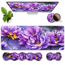 4 in 1 Ergonomic Memory Foam Pad Wrist Rest Set, Large XXL Gaming Desk Pad + ... picture
