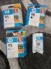 Genuine HP 95 Tri-Color & 98 Black Ink Cartridges New & Sealed Expired picture
