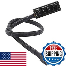 ThreeBulls PWM Fan Hub 1 to 5 Way Splitter 15.7 Inch for PC Computer Cooler Fans picture