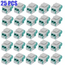 25 LC/UPC OM3 Keystone Jack Duplex Multi Mode Fiber Optical Insert Coupler Aqua picture
