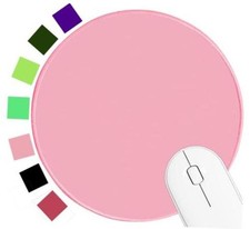 Round Mouse pad, high-end Texture, Sewn Edge Design, Anti-Slip Rubber Pink picture