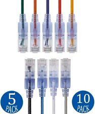 5/10 PACK Slim Cat6a RJ45 Patch Cable Wire Ethernet LAN Network Router Internet  picture