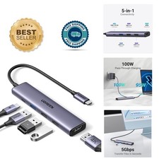 Compact USB C Multiport Adapter with 4K HDMI Output & Fast Charging Capabilities picture