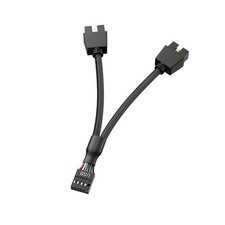 SSSUWP Motherboard 9pin USB2.0 to Dual Extension Cable, 6 inches, Black picture