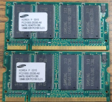 Samsung 256MB Lot (2x128MB) DDR 266MHz PC2100 SODIMM Laptop Memory RAM picture