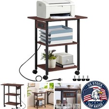 Industrial Rolling Printer Cart with 3-Tier Design & USB Charging for Efficiency picture