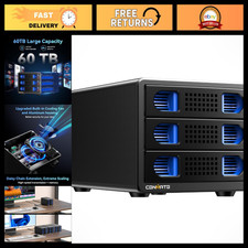 10Gbps Aluminum 3-Bay Hard Drive Enclosure with Cooling Fan for SATA HDD/SSD, US picture