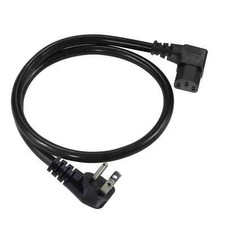 90 Degree Computer Power Cord - 2FT Right Angle IEC Power Cord Universal PC P picture